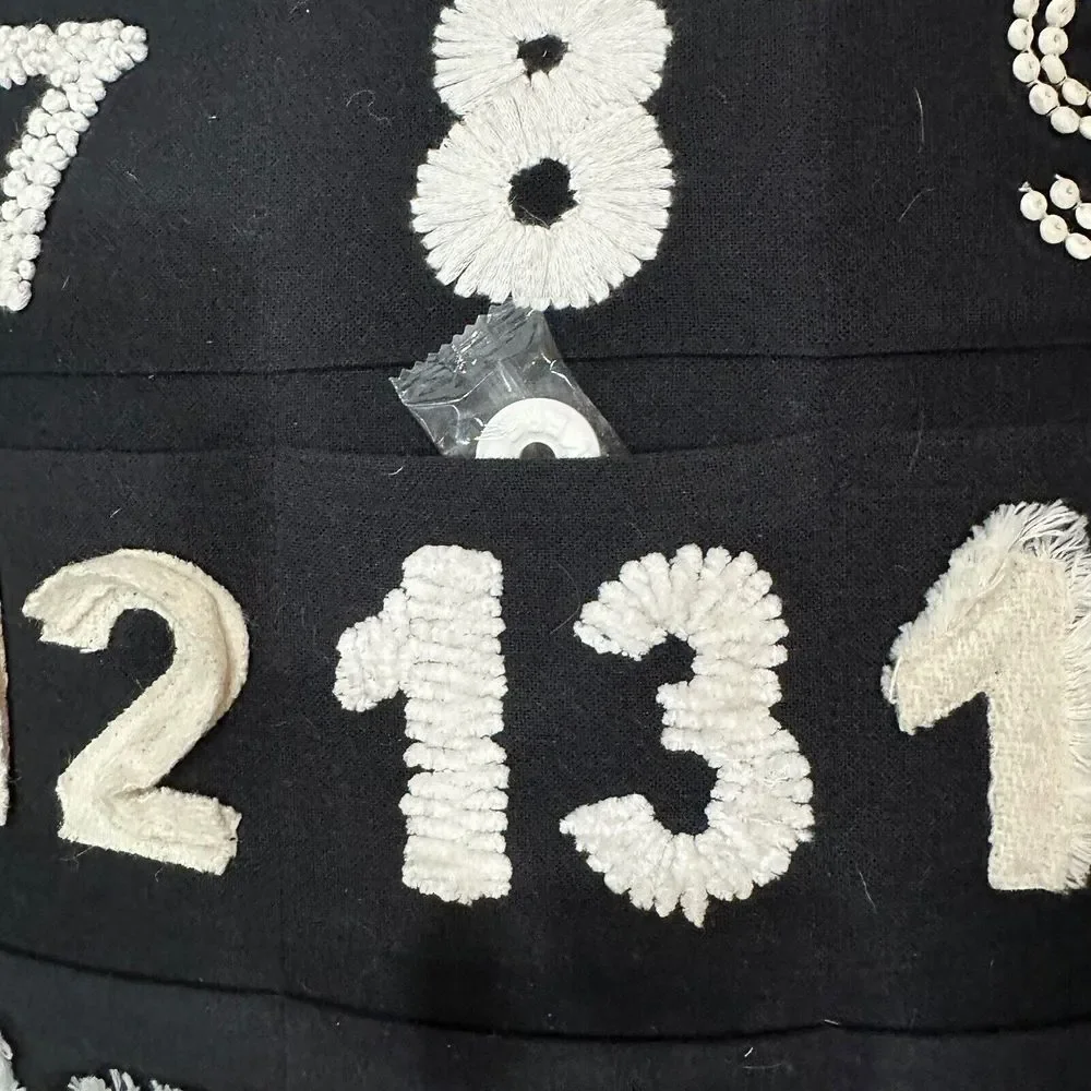 Advent Calender‎ Christmas Black White 3D Pillow Pockets NWT Magnolia Home
